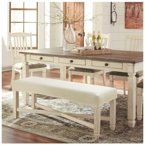 Stretch jacquard dining bench - stretch,